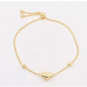 Real Gold Women Charm Heart Bracelet Brand New